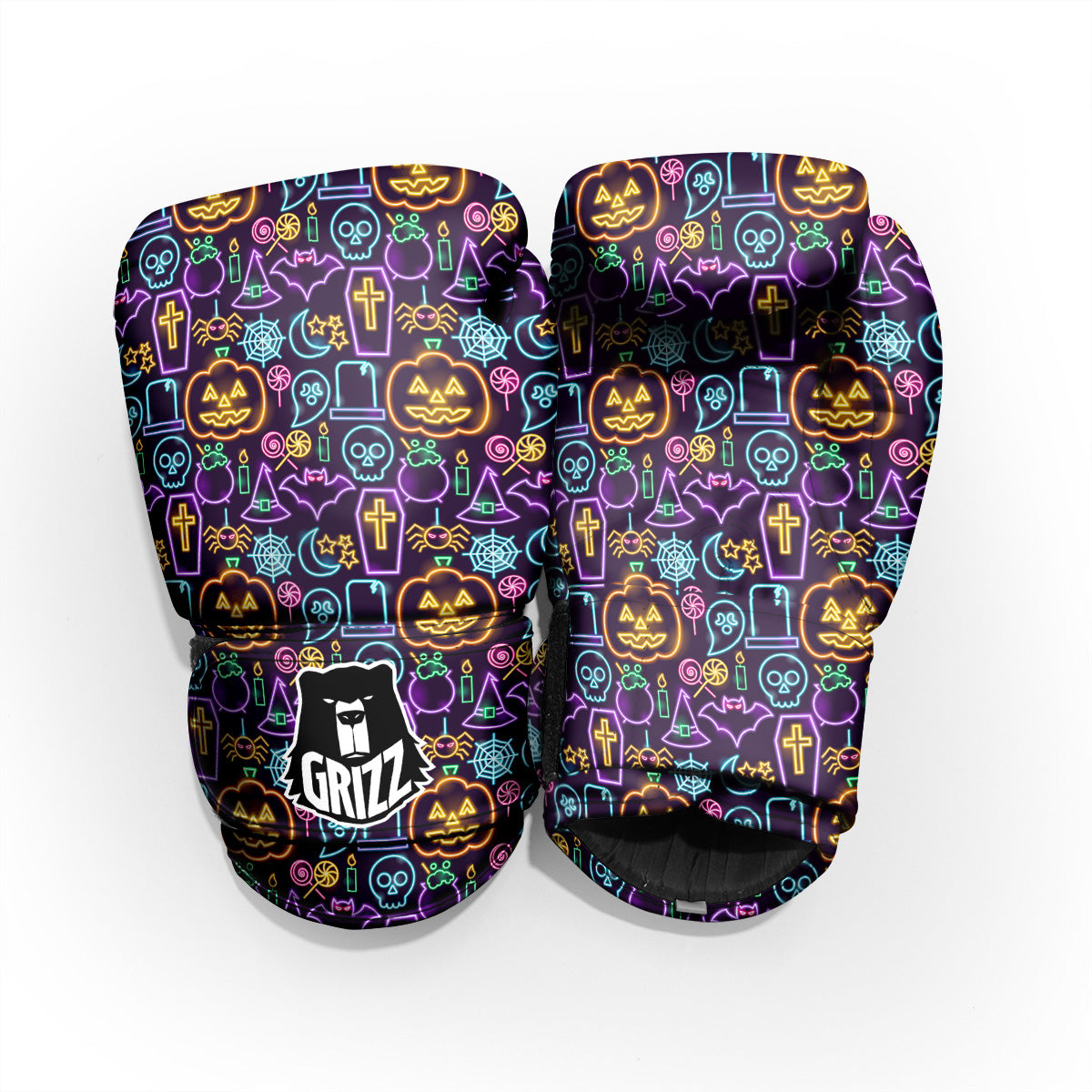 Halloween Neon Cute Print Pattern Pro Boxing Glove