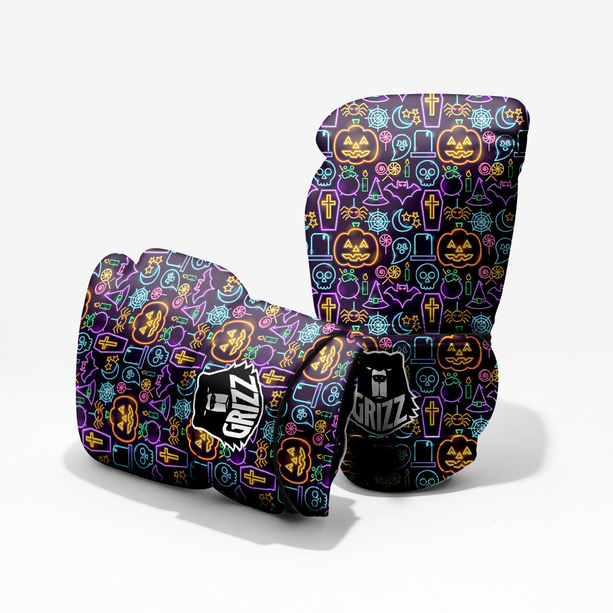 Halloween Neon Cute Print Pattern Pro Boxing Glove