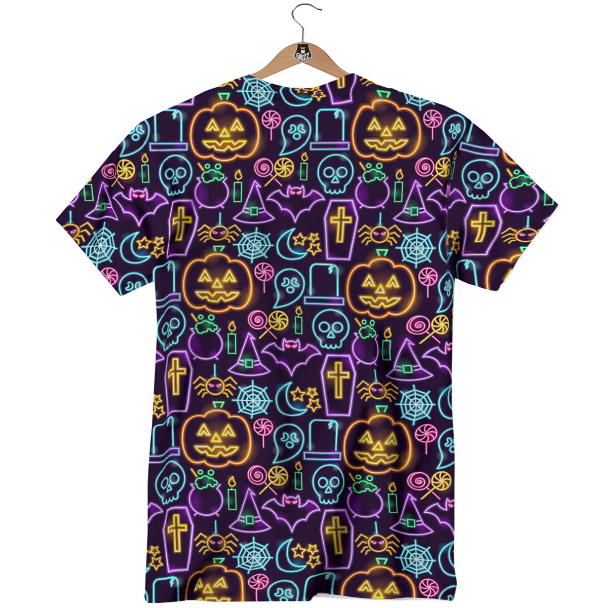 Halloween Neon Cute Print Pattern T-Shirt-grizzshop