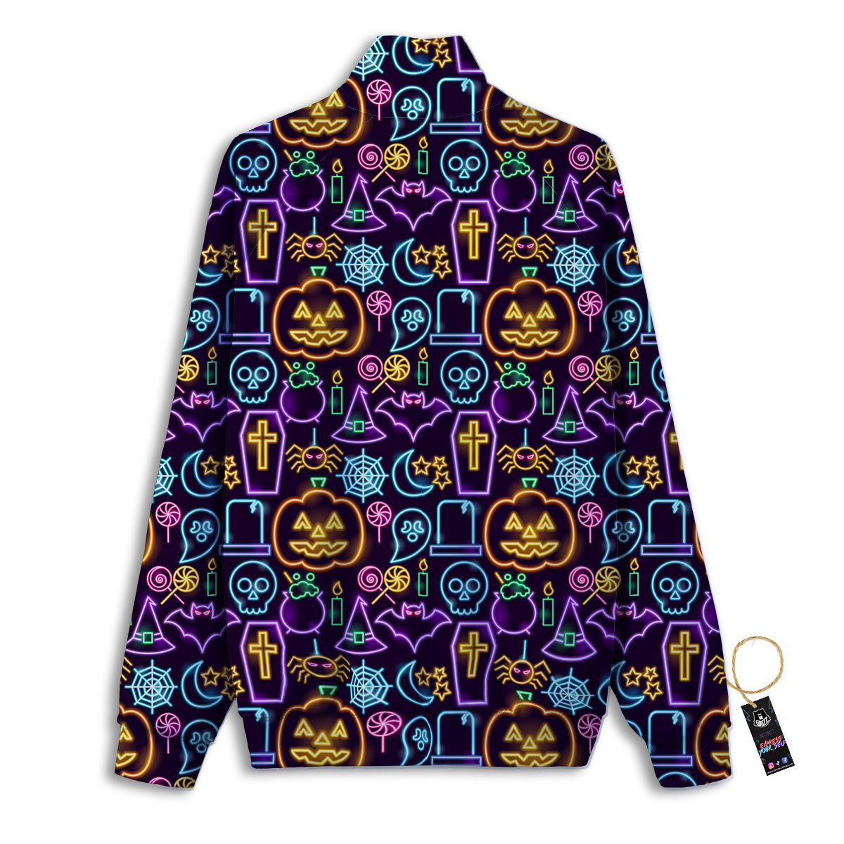 Halloween Neon Cute Print Pattern Track Jacket-grizzshop