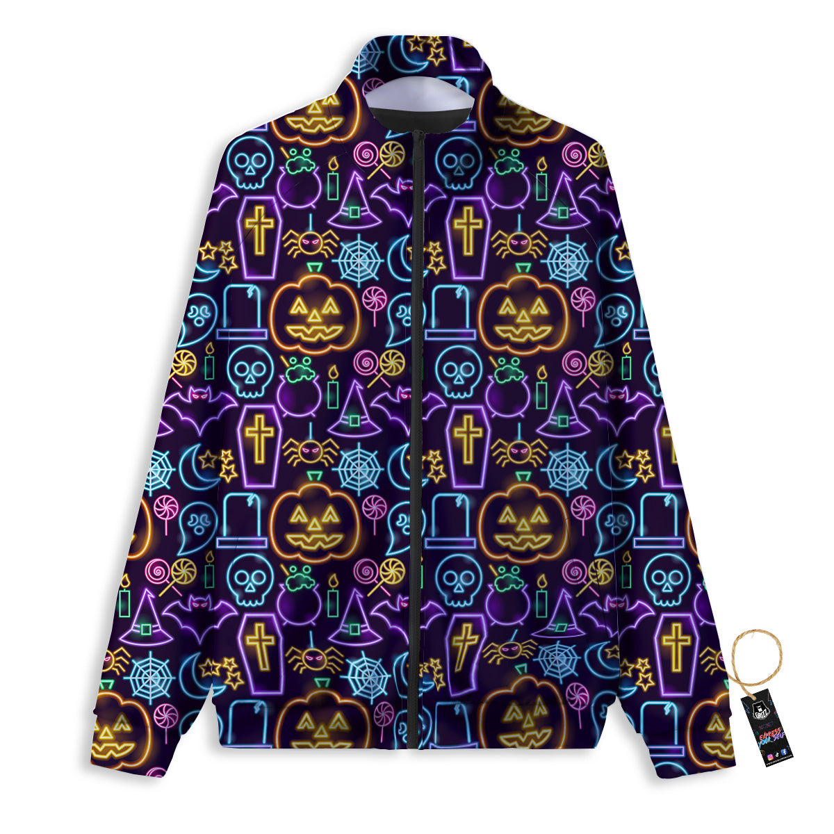 Halloween Neon Cute Print Pattern Track Jacket-grizzshop