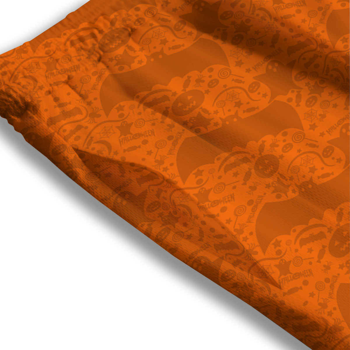 Halloween Orange Print Pattern Mesh Shorts