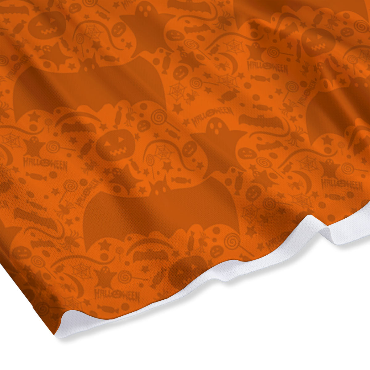 Halloween Orange Print Pattern Mesh Shorts