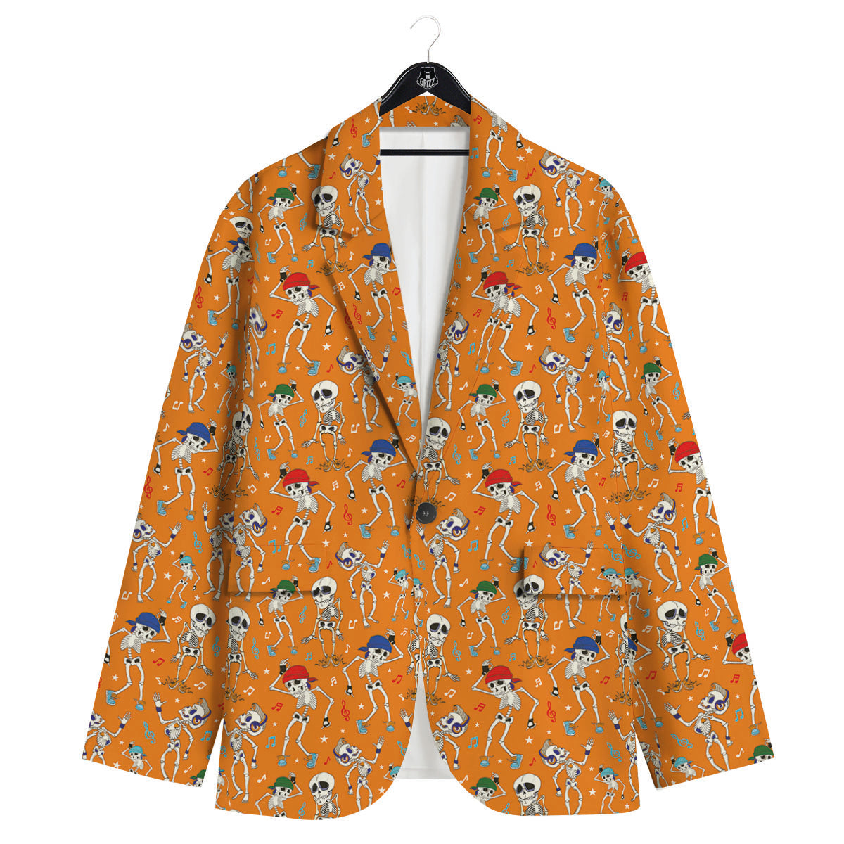 Halloween Party Orange Print Pattern Men's Sport Coat-grizzshop
