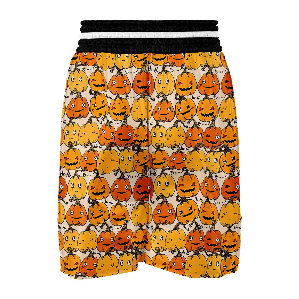 Halloween Pumpkin Pattern Print Boxing Shorts-grizzshop