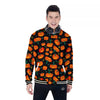 Halloween Pumpkin Print Pattern Baseball Jacket-grizzshop