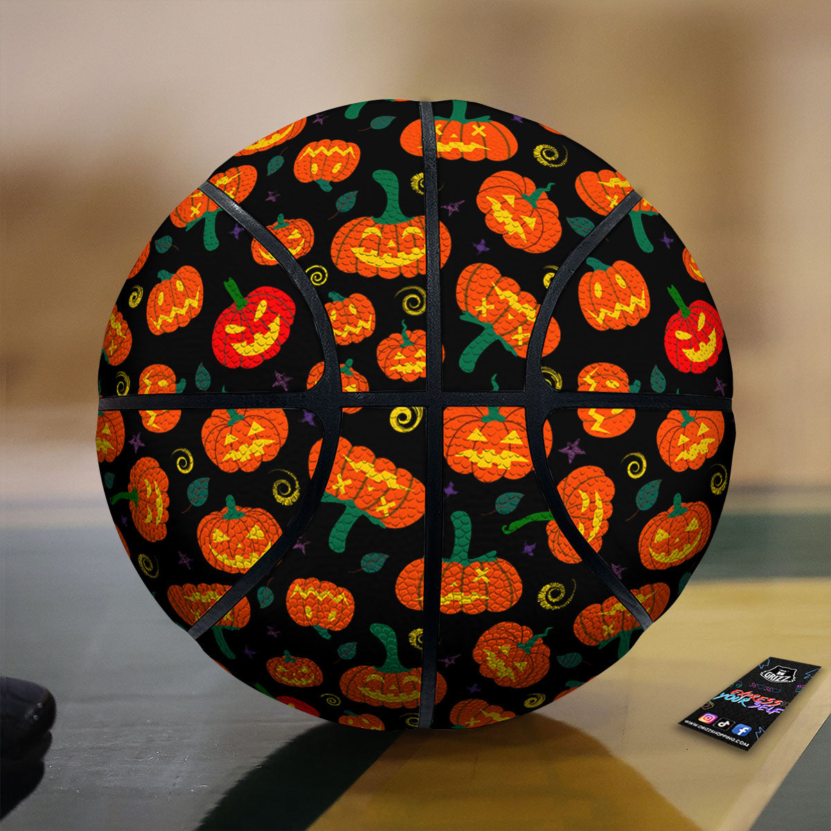 Halloween Pumpkin Print Pattern Basketball-grizzshop