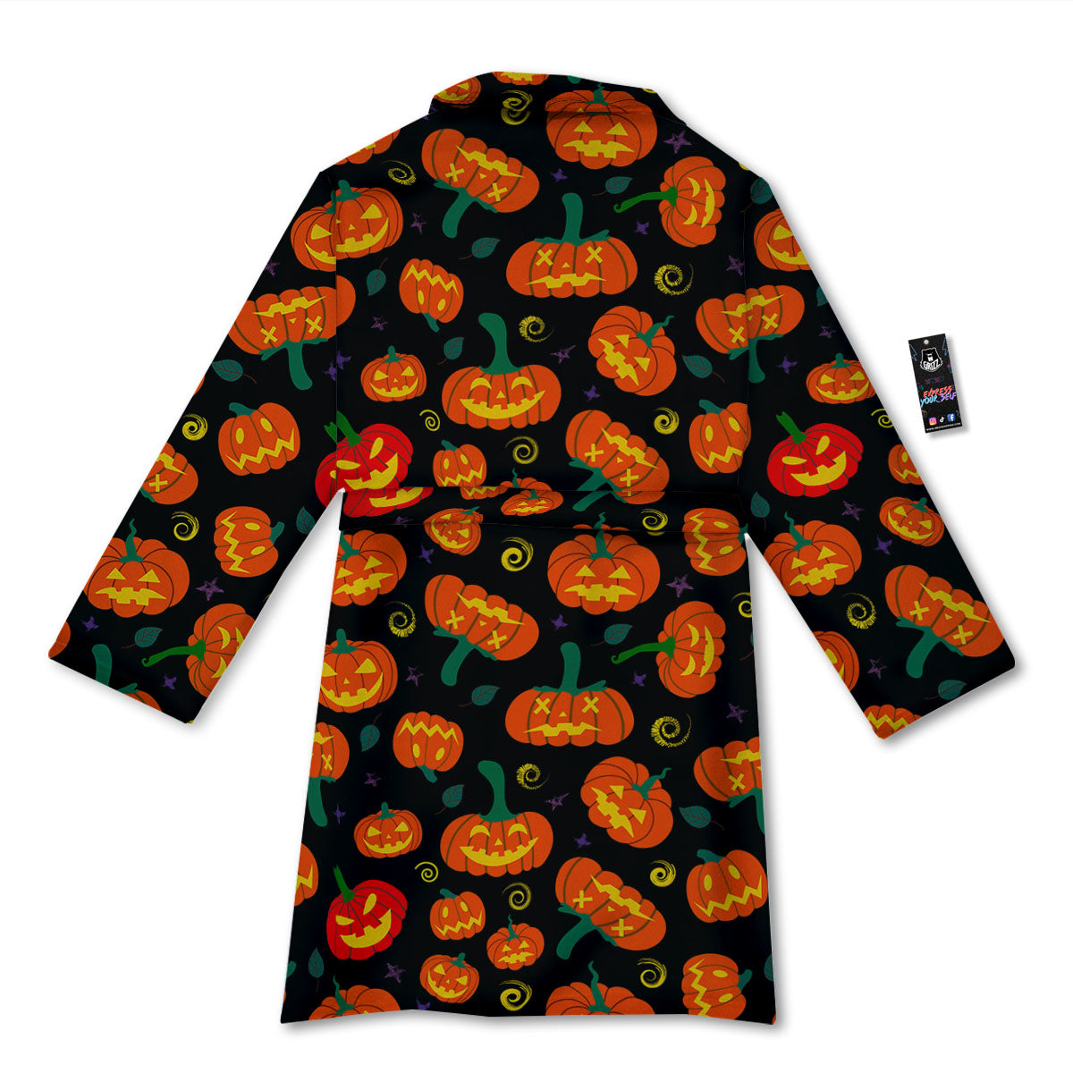 Halloween Pumpkin Print Pattern Bathrobe-grizzshop