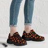 Halloween Pumpkin Print Pattern Black Chunky Shoes-grizzshop