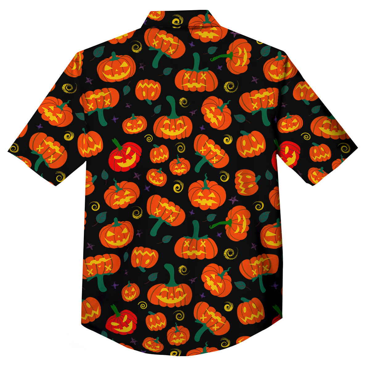 Halloween Pumpkin Print Pattern Button Up Shirt-grizzshop