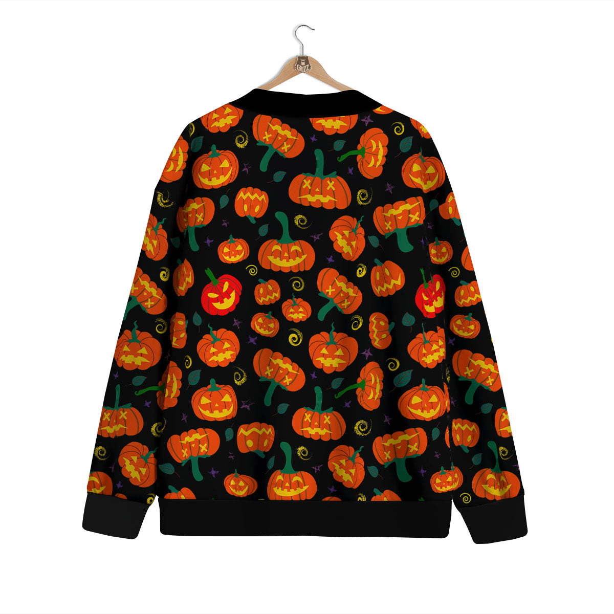 Halloween Pumpkin Print Pattern Cardigan-grizzshop