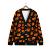 Halloween Pumpkin Print Pattern Cardigan-grizzshop