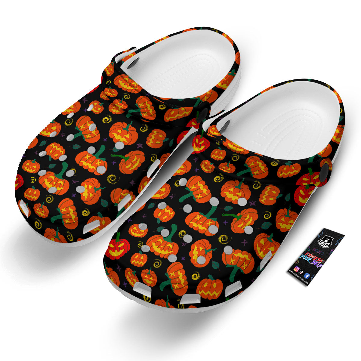 Halloween Pumpkin Print Pattern Clog-grizzshop