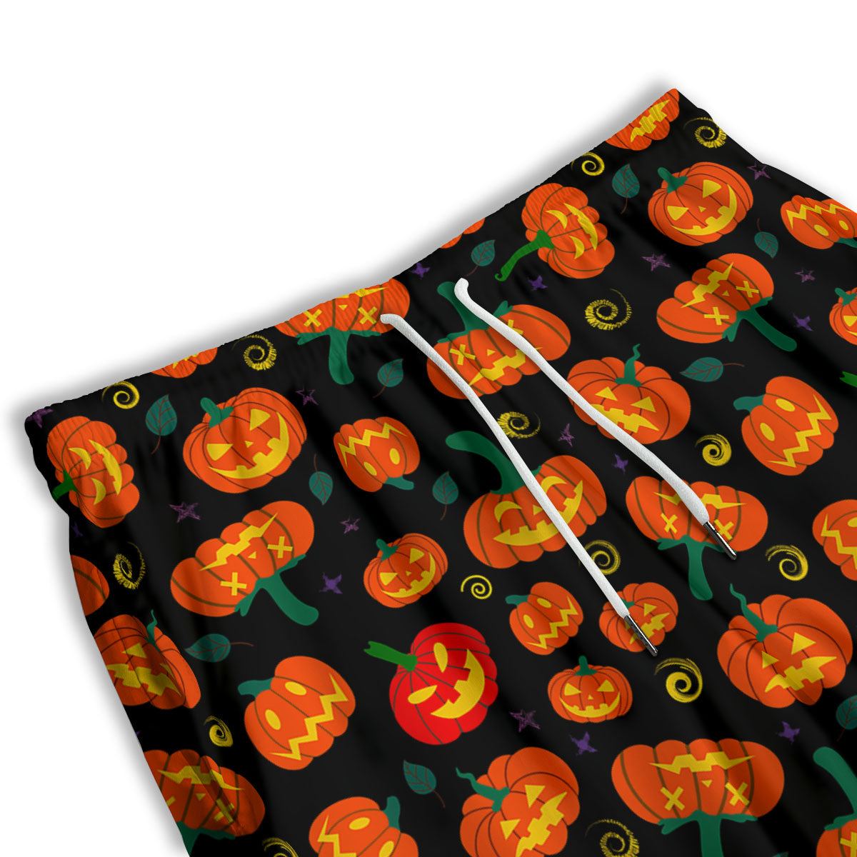 Halloween Pumpkin Print Pattern Men's Athletic Shorts