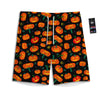 Halloween Pumpkin Print Pattern Men's Athletic Shorts