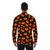 Halloween Pumpkin Print Pattern Men's Long Sleeve Shirts-grizzshop