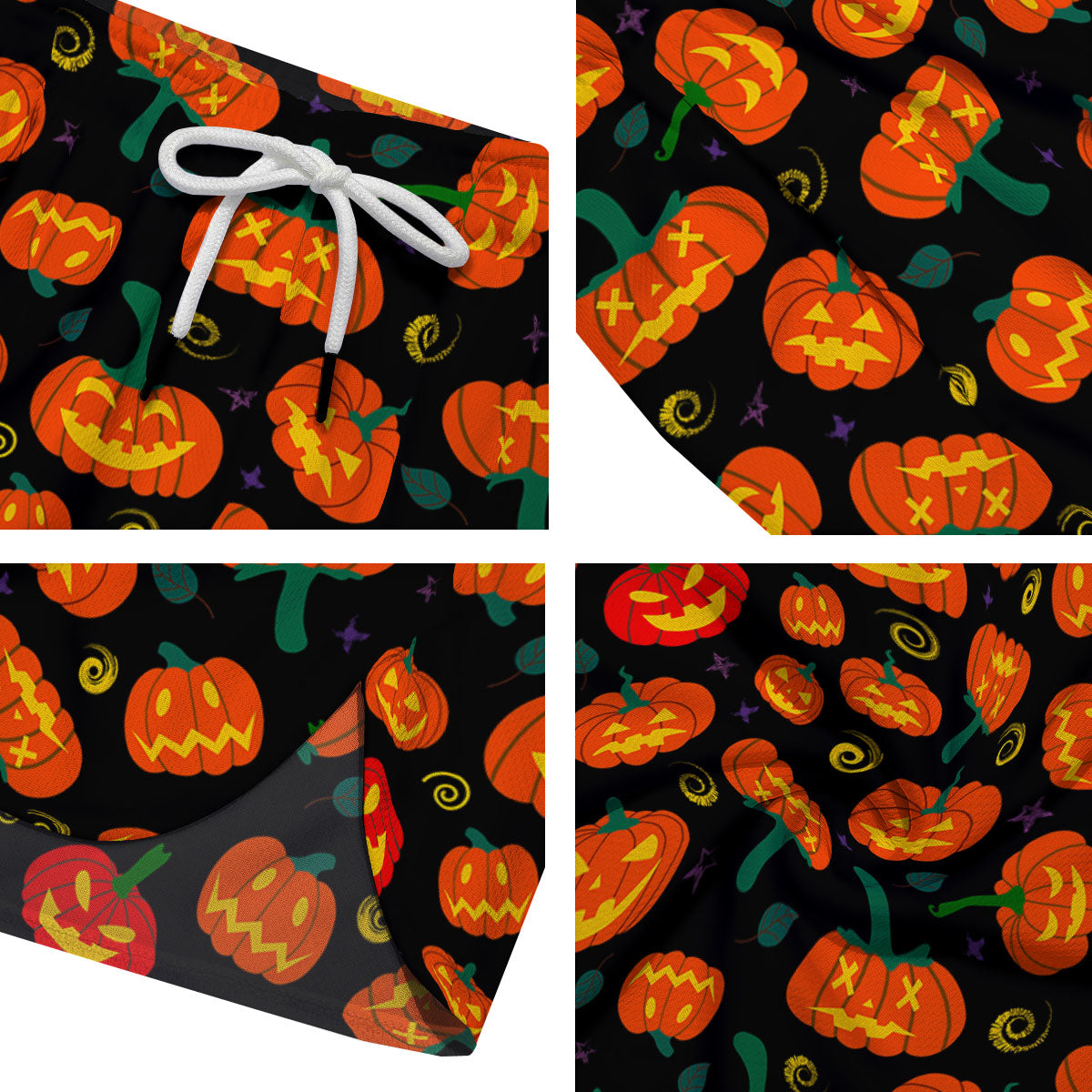 Halloween Pumpkin Print Pattern Men's Running Shorts-grizzshop