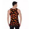 Halloween Pumpkin Print Pattern Men's Tank Top-grizzshop