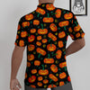 Halloween Pumpkin Print Pattern Untucked Shirts-grizzshop