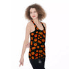 Halloween Pumpkin Print Pattern Women's Racerback Tank Top-grizzshop