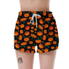 Halloween Pumpkin Print Pattern Women's Shorts-grizzshop