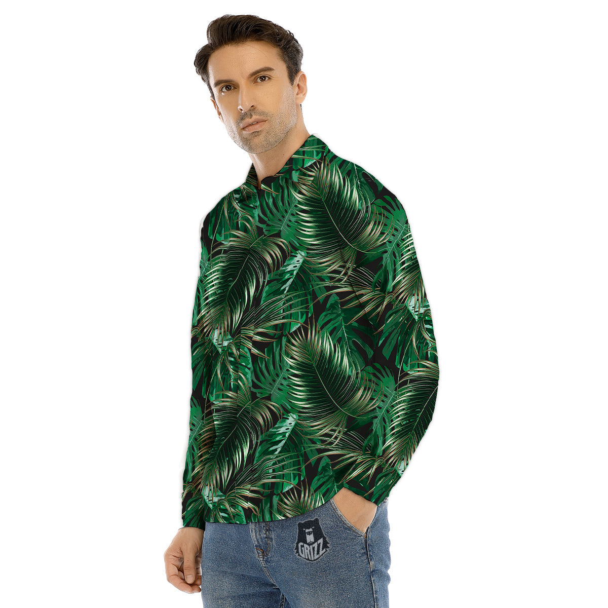 Halloween Purple Print Pattern Men's Dress Shirts-grizzshop
