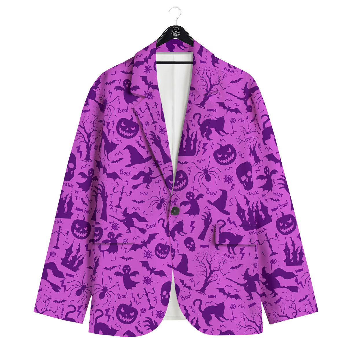 Halloween Purple Print Pattern Men's Sport Coat-grizzshop