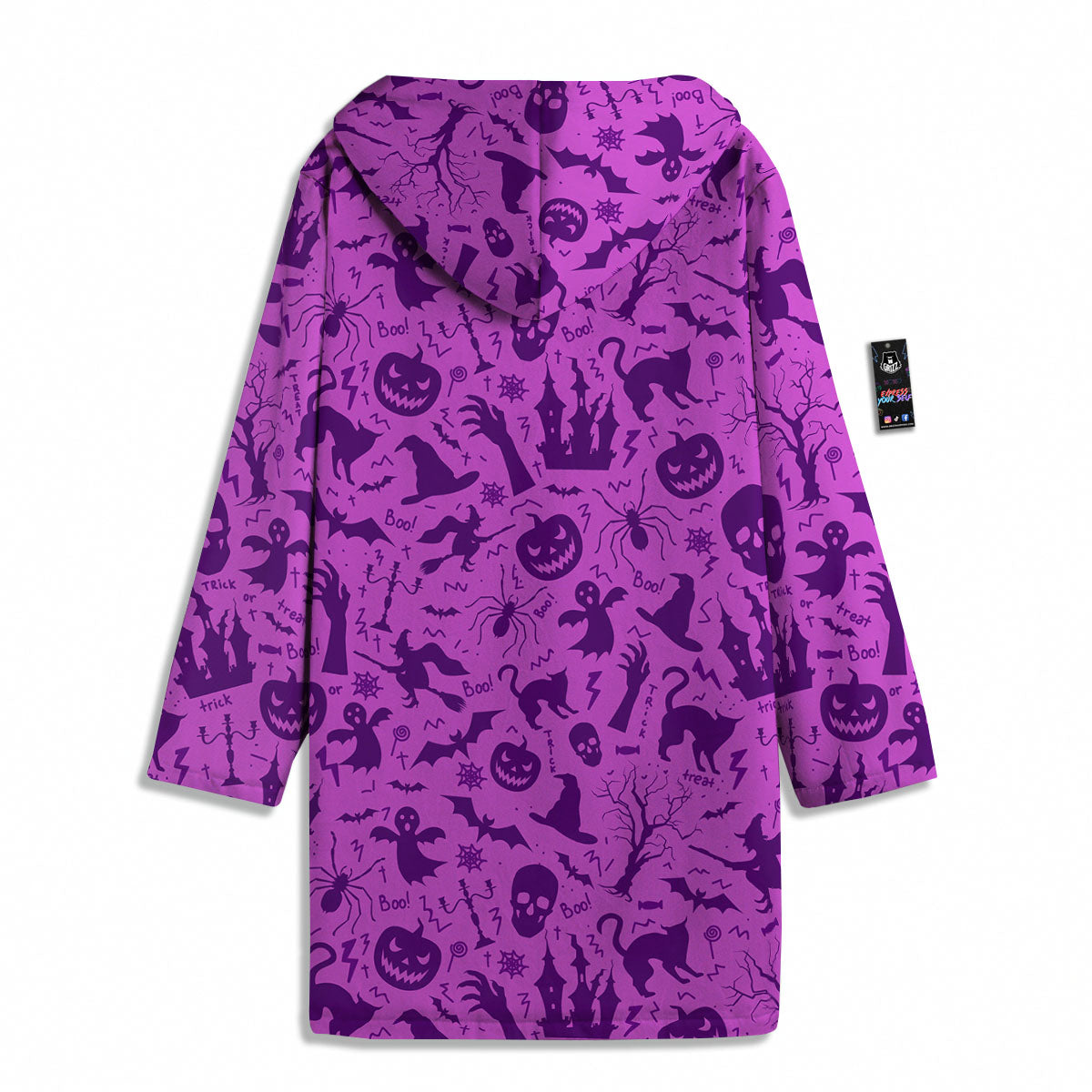 Halloween Purple Print Pattern Men's Windbreaker Jacket-grizzshop