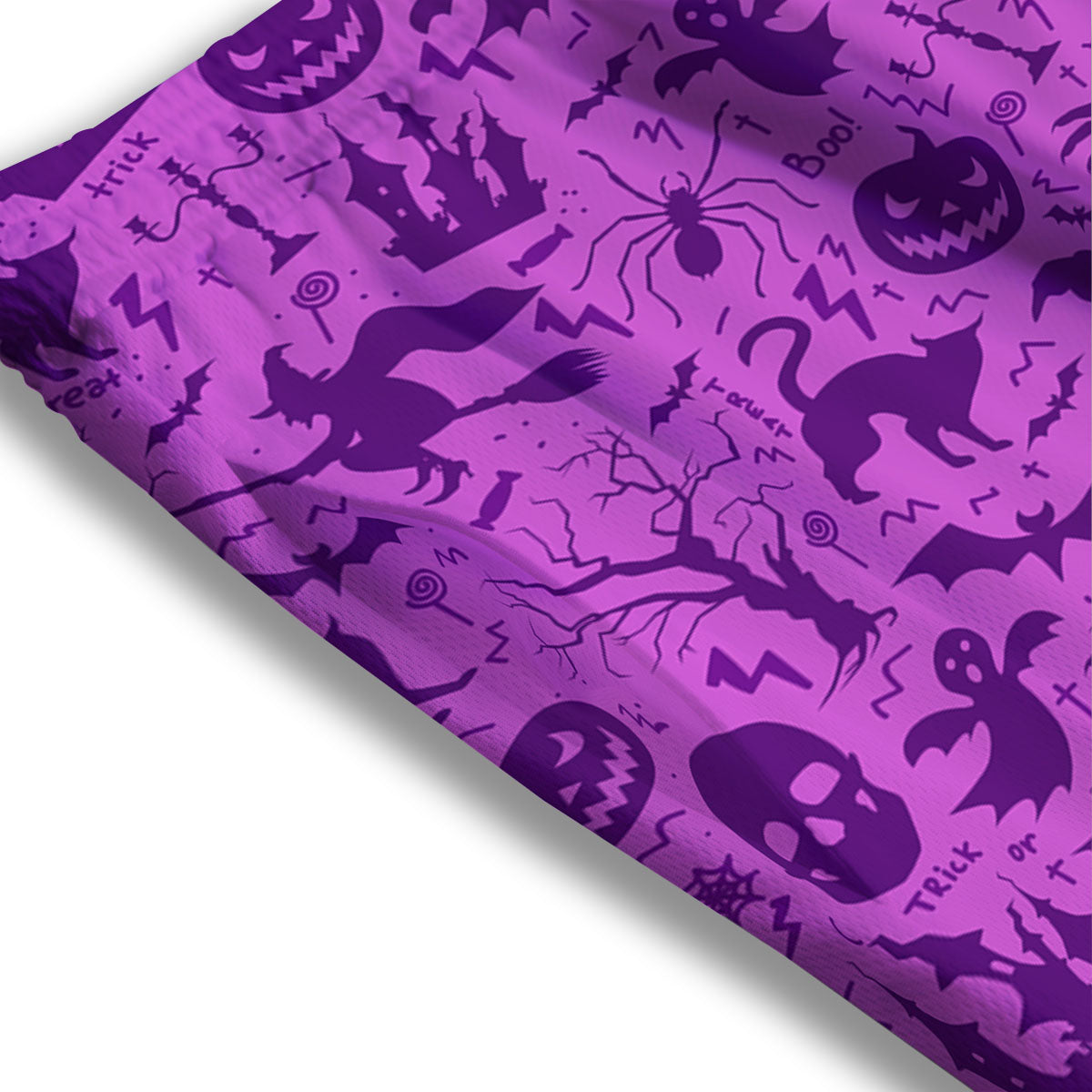 Halloween Purple Print Pattern Mesh Shorts
