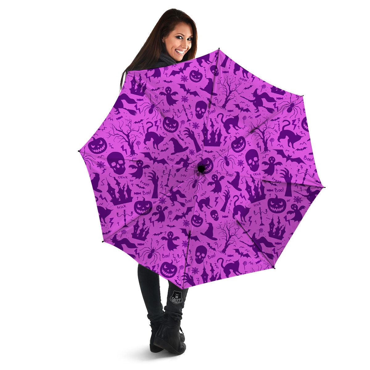 Halloween Purple Print Pattern Umbrella-grizzshop