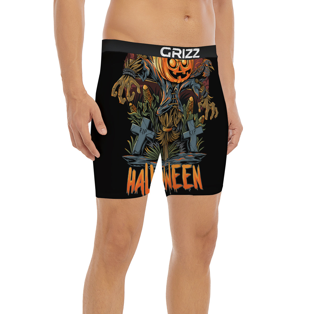 Halloween Scarecrow Print Boxer Briefs-grizzshop