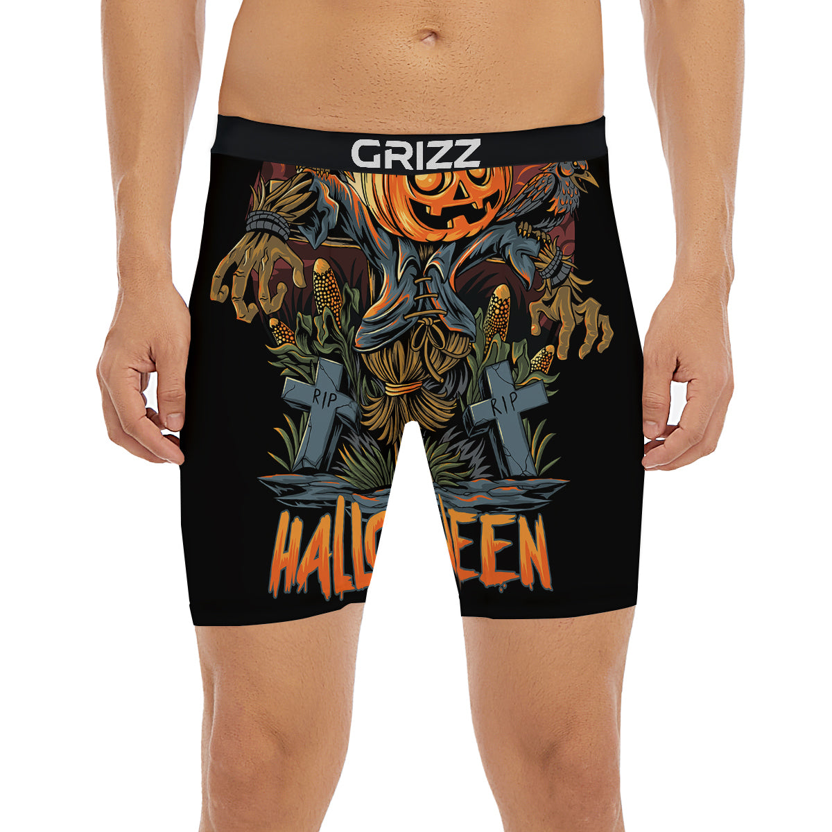 Halloween Scarecrow Print Boxer Briefs-grizzshop