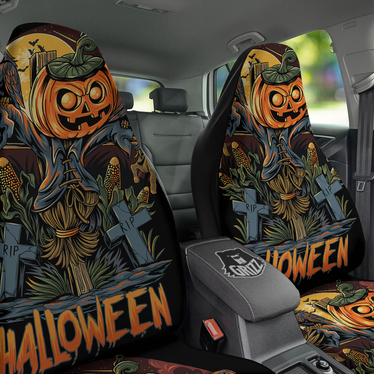 Halloween Scarecrow Print Car Seat Covers-grizzshop