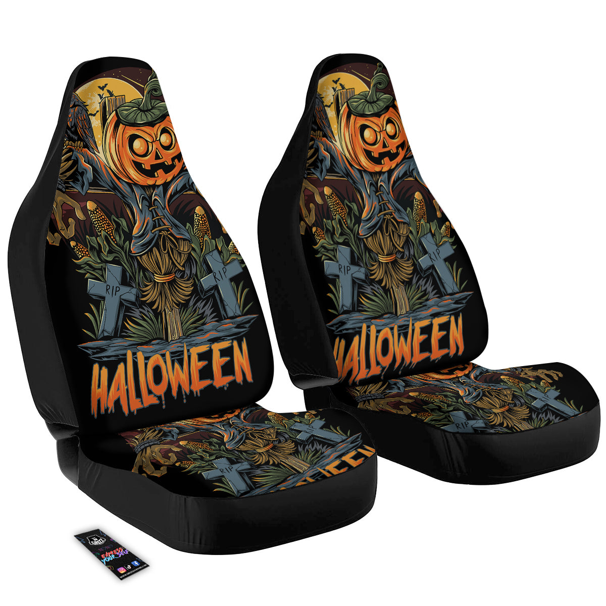 Halloween Scarecrow Print Car Seat Covers-grizzshop