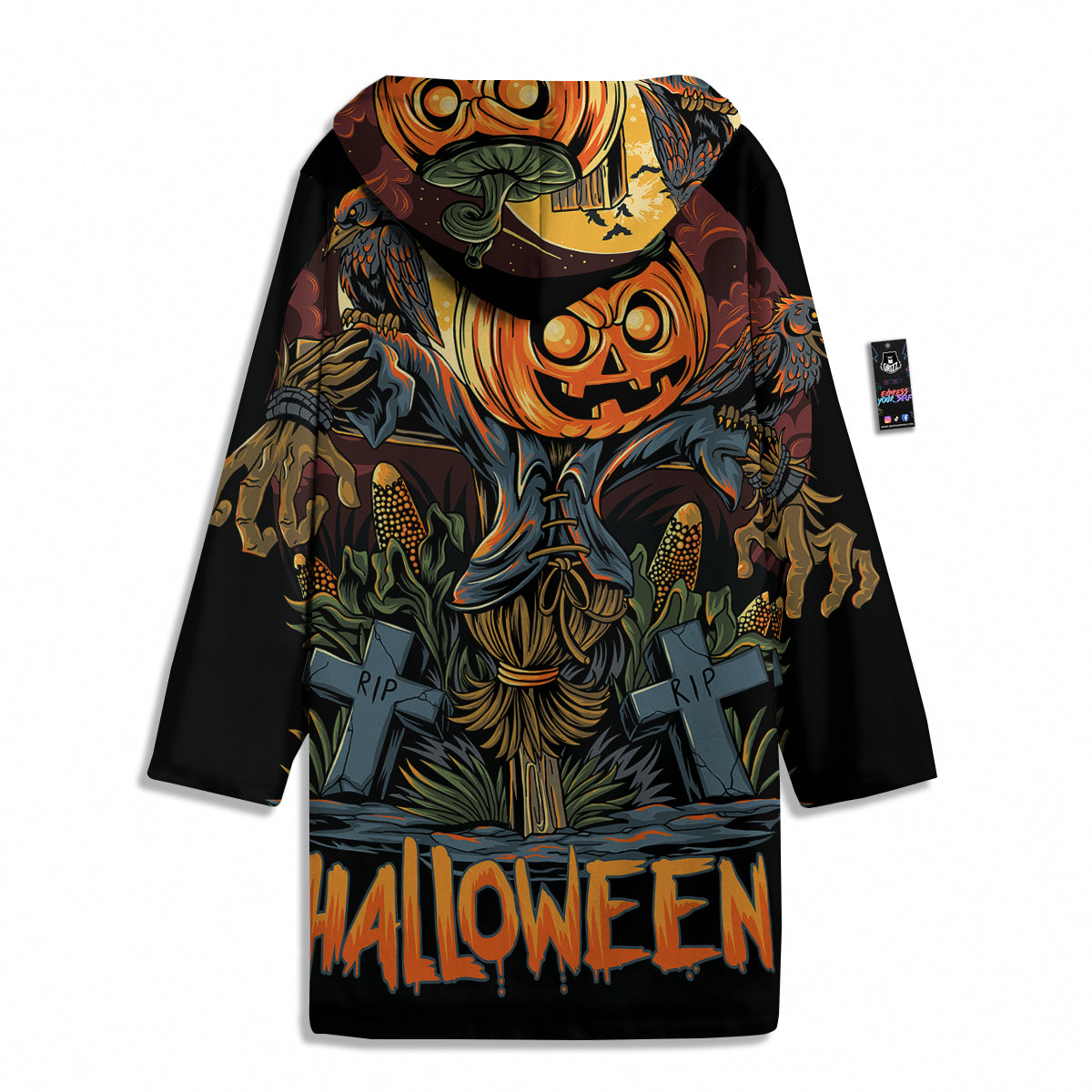 Halloween Scarecrow Print Men's Windbreaker Jacket-grizzshop