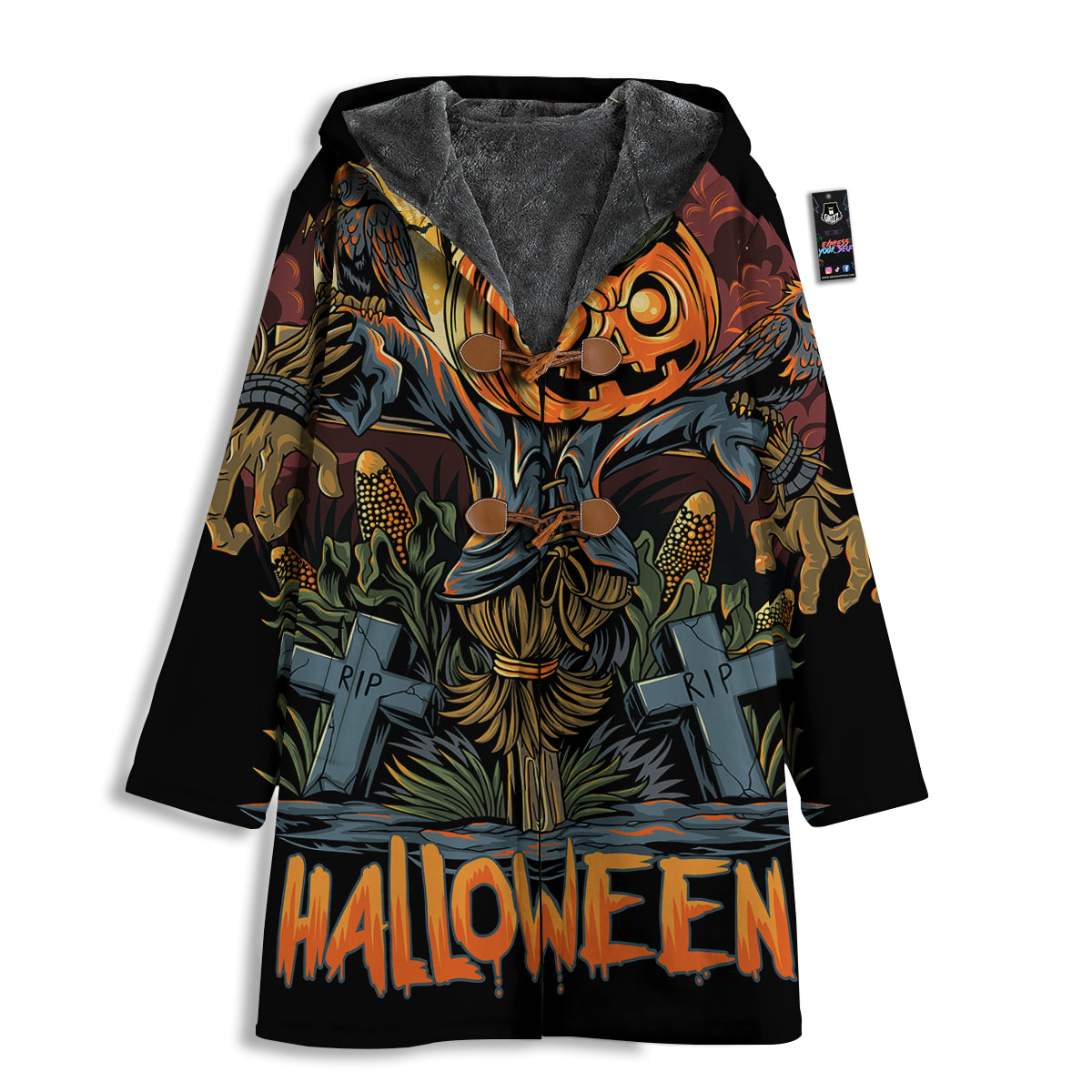 Halloween Scarecrow Print Men's Windbreaker Jacket-grizzshop