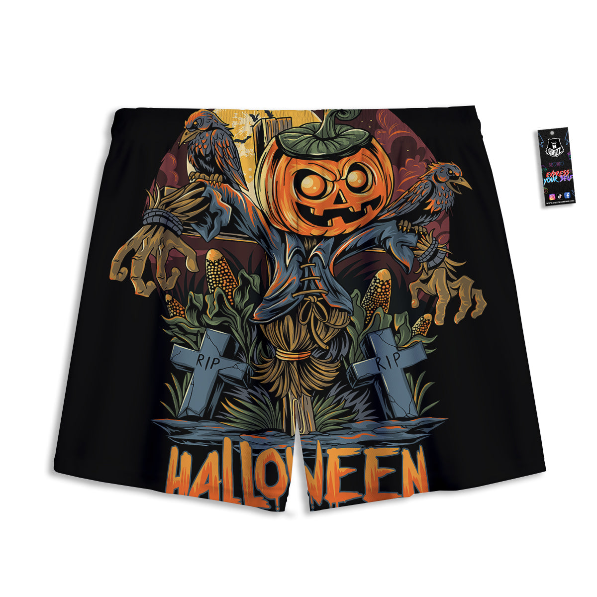 Lunar Phase Galaxy Print Mesh Shorts