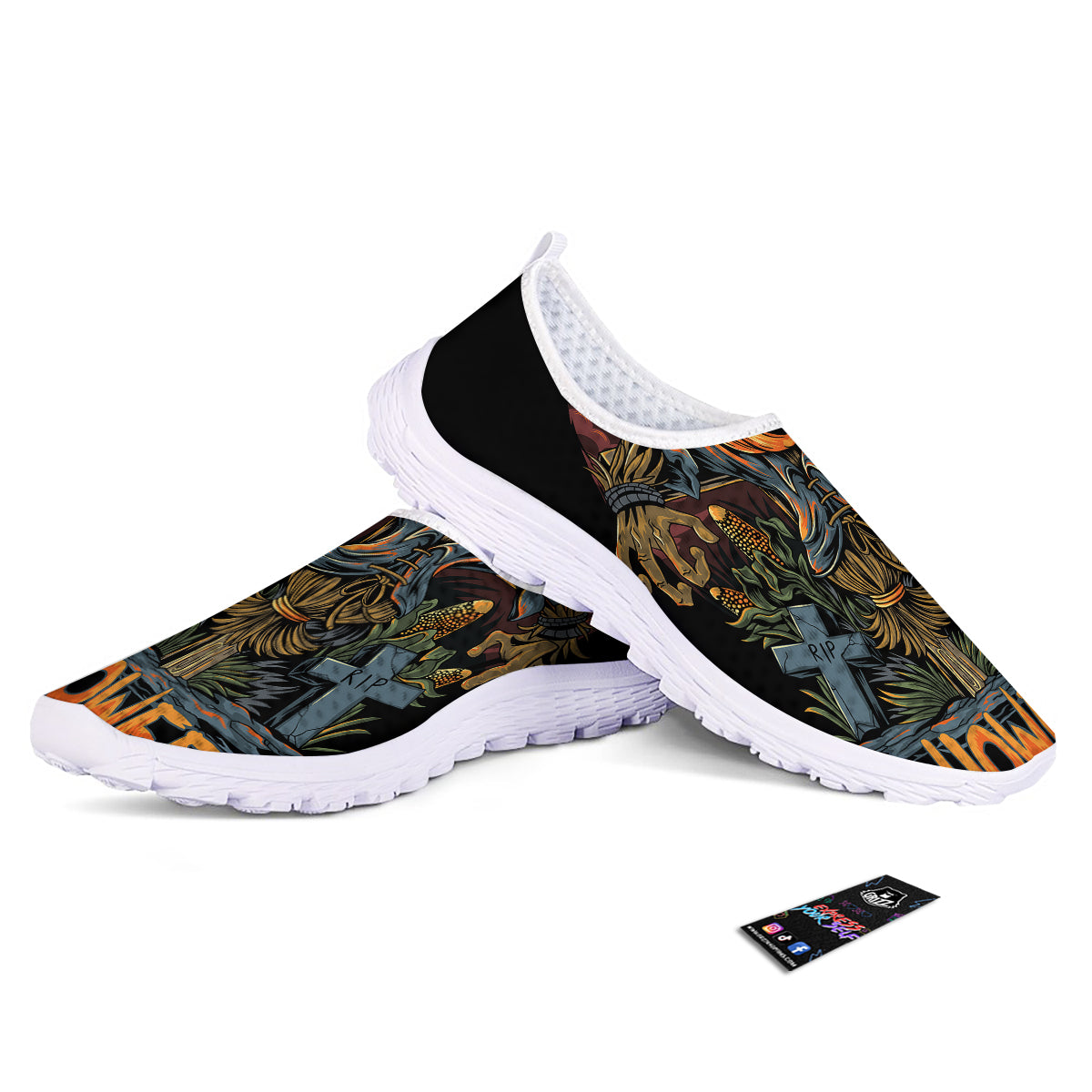 Halloween Scarecrow Print Nurse Shoes-grizzshop