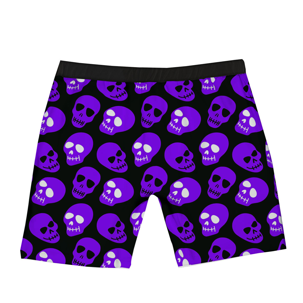 Halloween Skull Black And Purple Print Boxer Briefs-grizzshop