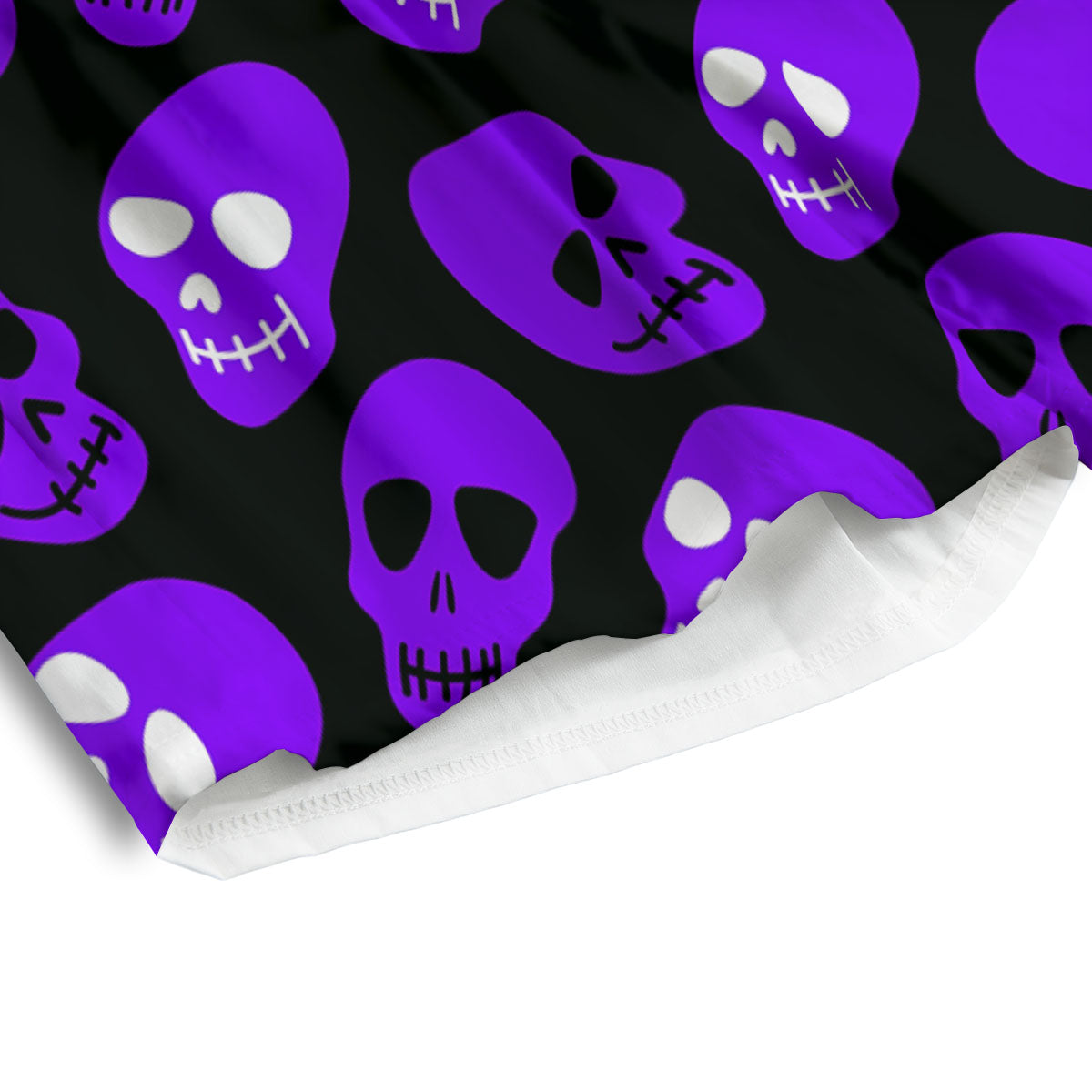 Halloween Skull Black And Purple Print Men's Athletic Shorts