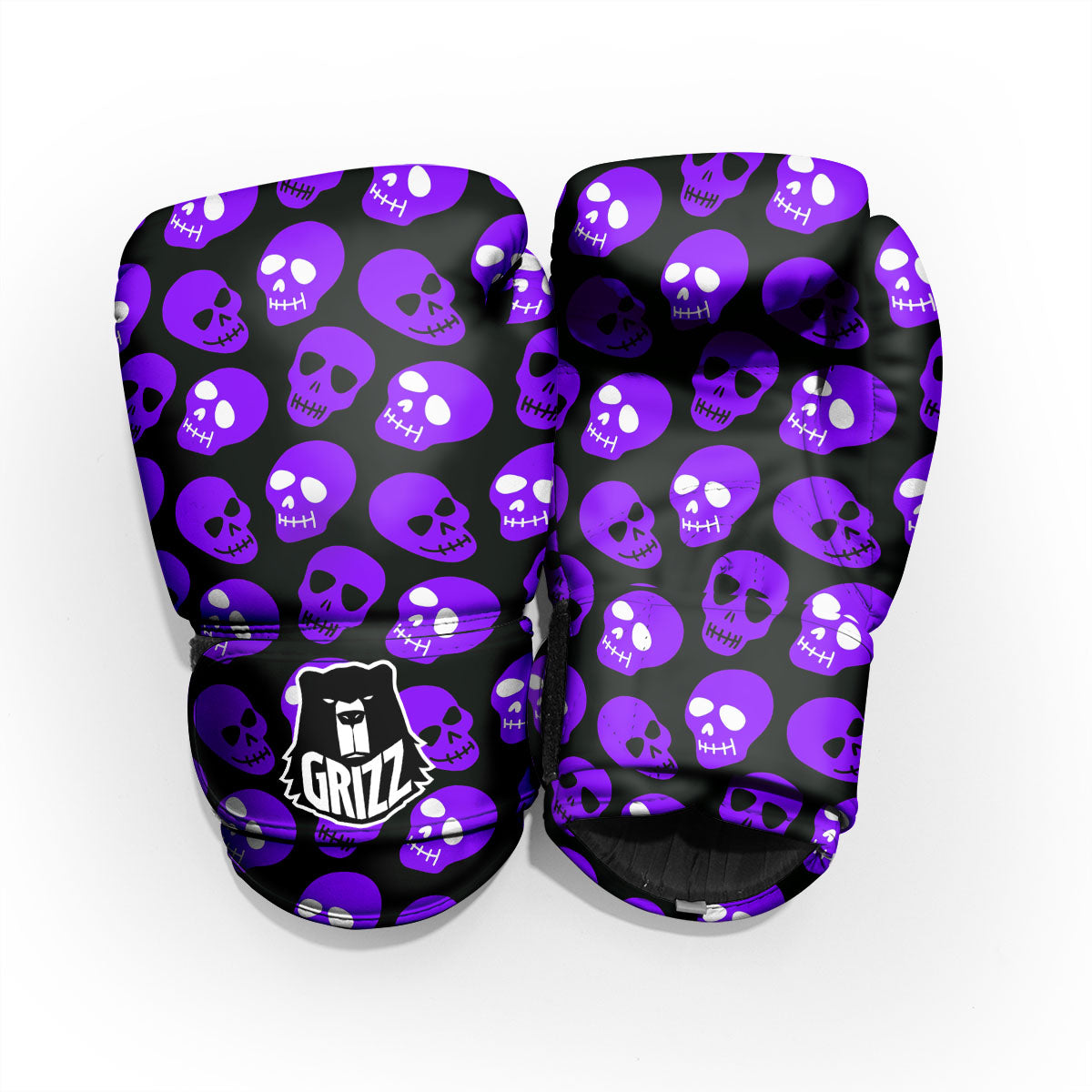 Halloween Skull Black And Purple Print Pro Boxing Glove