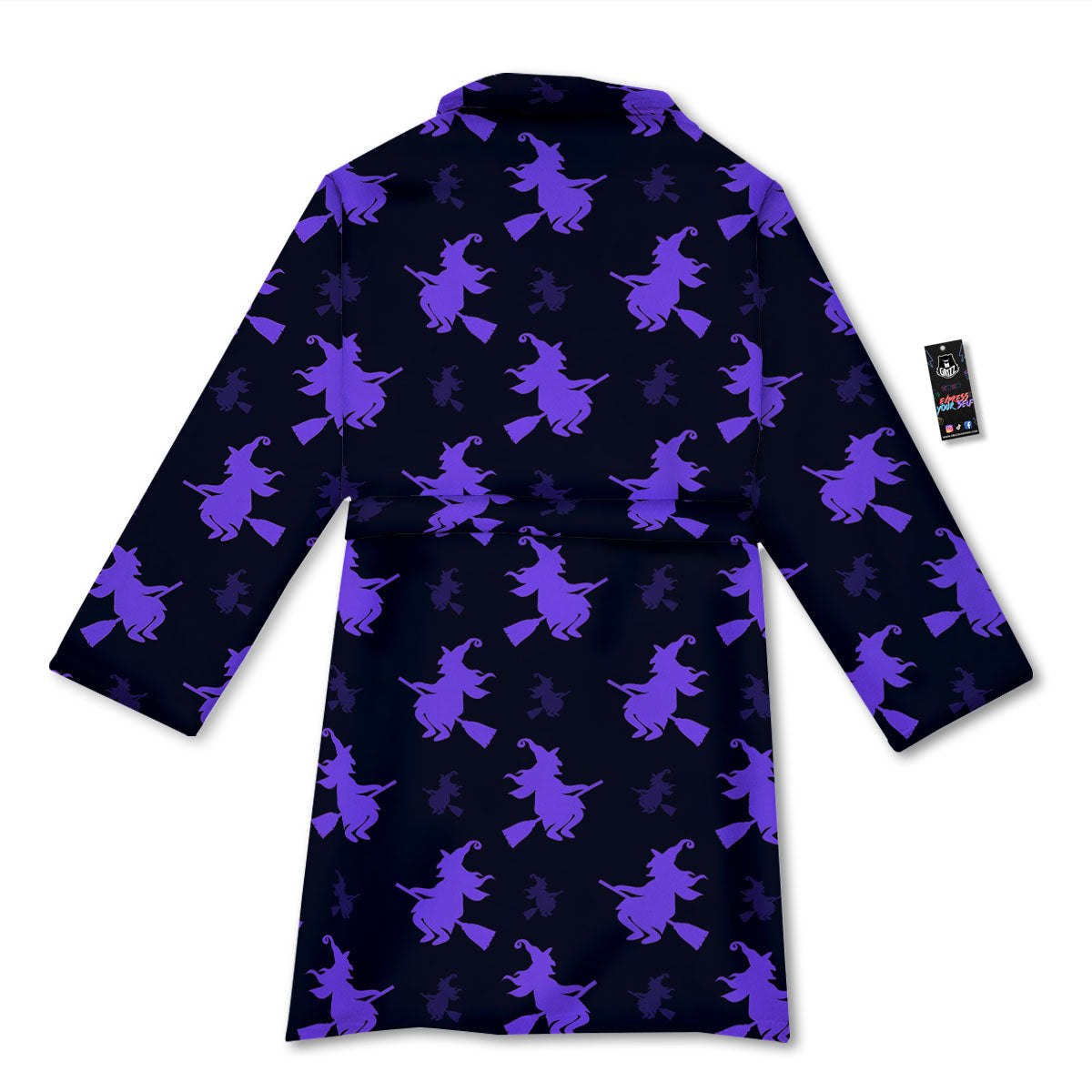 Halloween Witch Purple Print Pattern Bathrobe-grizzshop