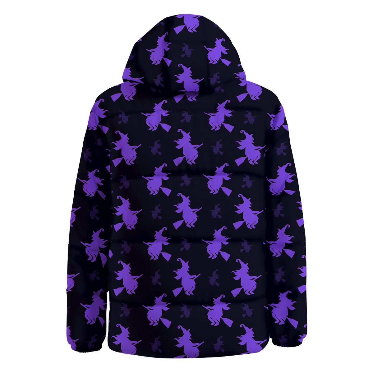 Halloween Witch Purple Print Pattern Down Jacket-grizzshop