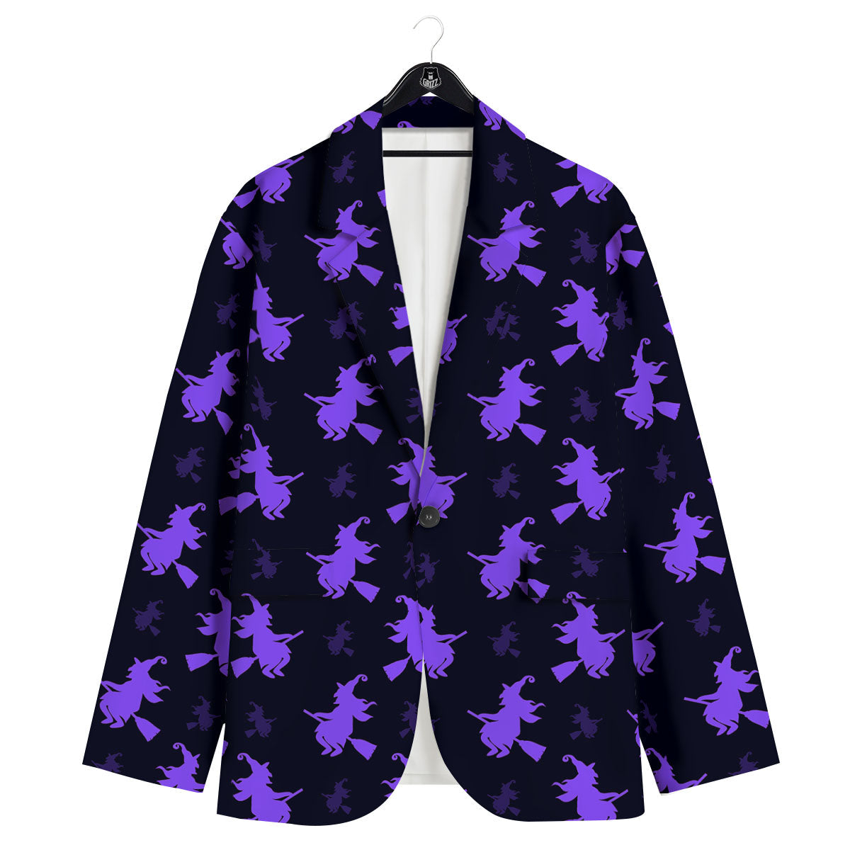 Halloween Witch Purple Print Pattern Men's Sport Coat-grizzshop