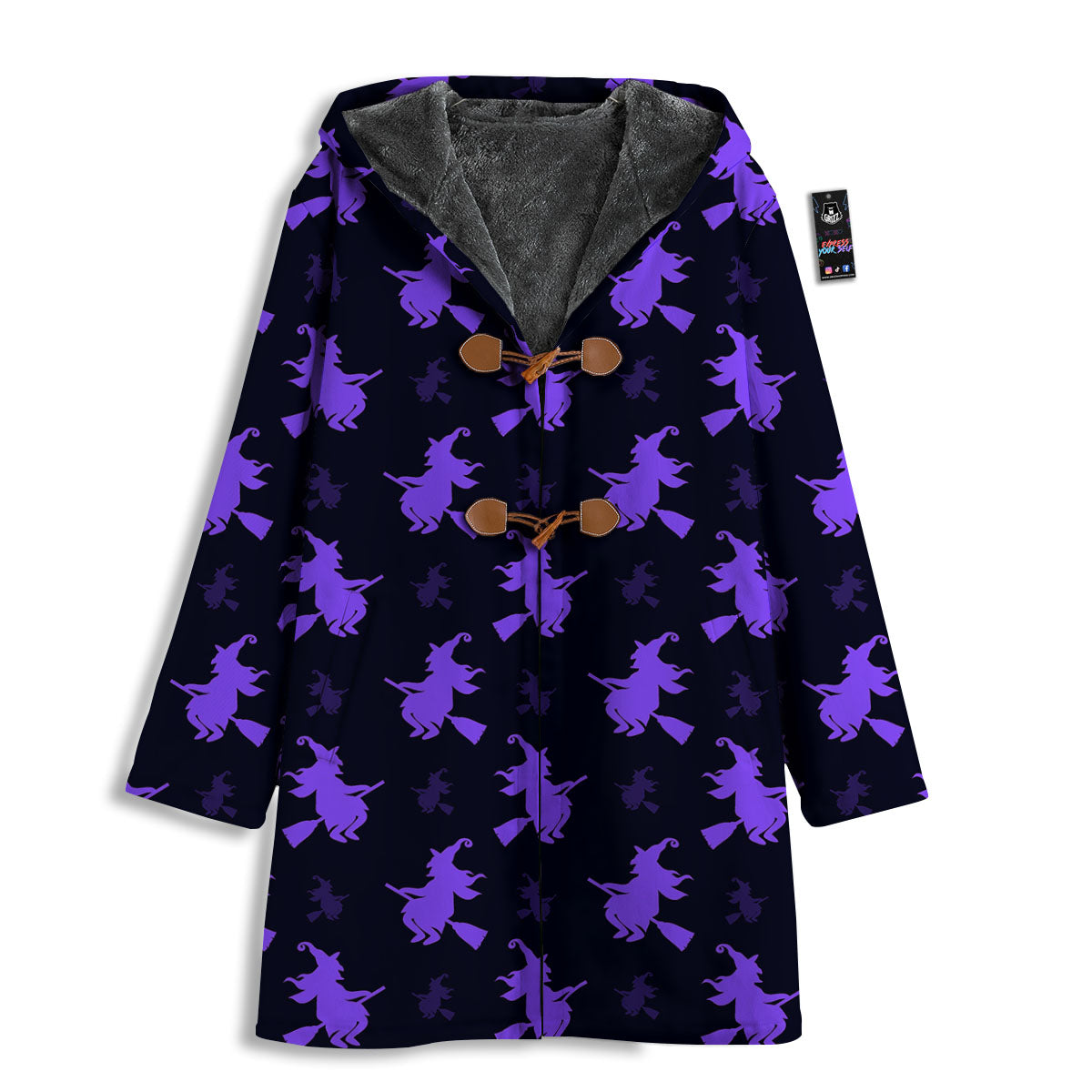 Halloween Witch Purple Print Pattern Men's Windbreaker Jacket-grizzshop