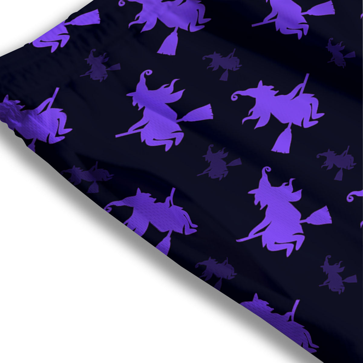Halloween Witch Purple Print Pattern Mesh Shorts