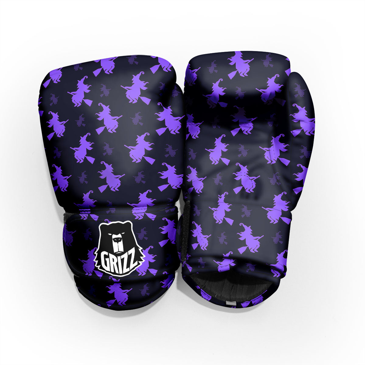 Halloween Witch Purple Print Pattern Pro Boxing Glove