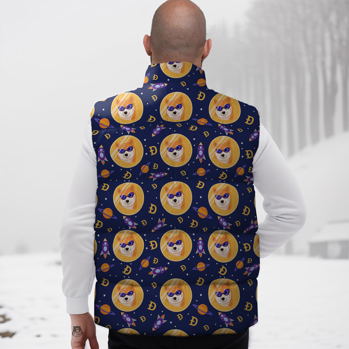 Halloween Zombie Eyes Pattern Print Down Vest