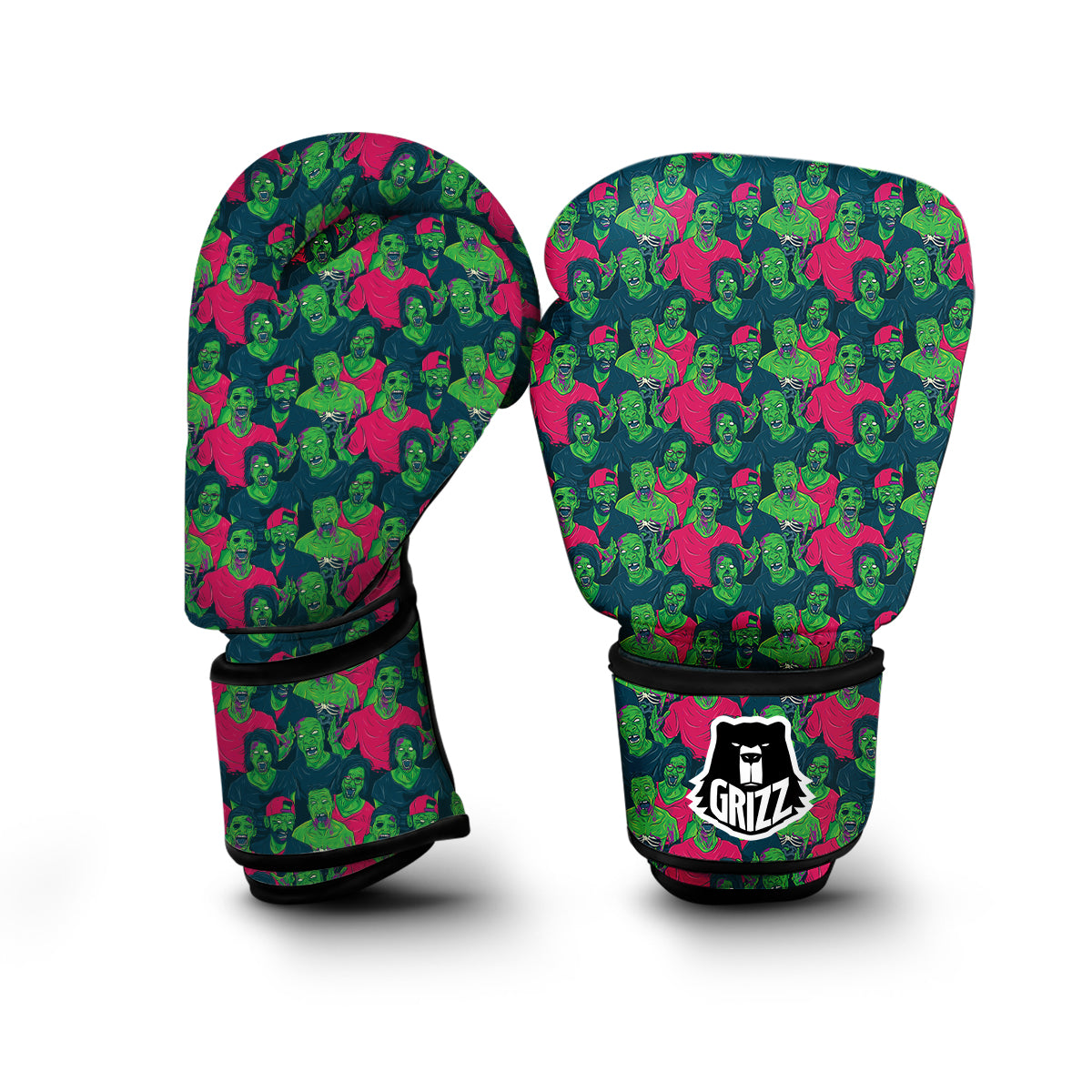 Halloween Zombie Pattern Print Boxing Gloves-grizzshop