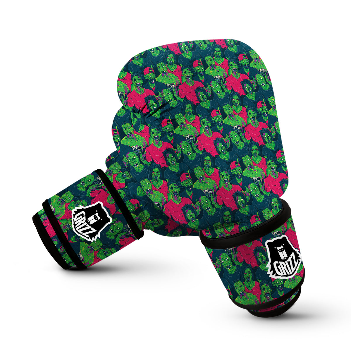 Halloween Zombie Pattern Print Boxing Gloves-grizzshop